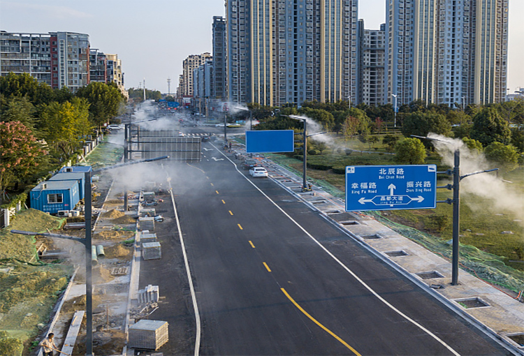 能照明還能降塵除霾 會(huì)噴霧的“路燈”智慧噴霧燈桿